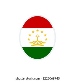 Tajikistan flag. Tajikistan round flag.