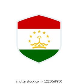 Tajikistan flag. Tajikistan shield flag.