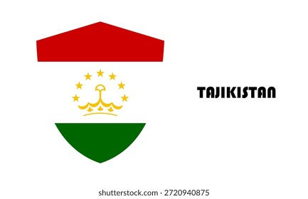 Bandera de Tayikistán en forma de escudo (insignia)