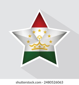 Tajikistan Flag Star Shape Icon