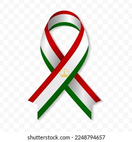 Tajikistan flag stripe ribbon vector illustration on a transparent background vector image (PNG).