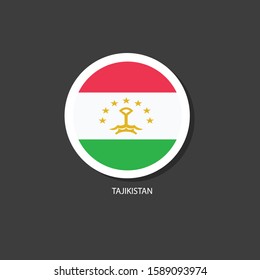 Tajikistan flag Vector circle with flags.