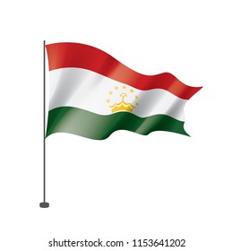 Tajikistan flag, vector illustration on a white background