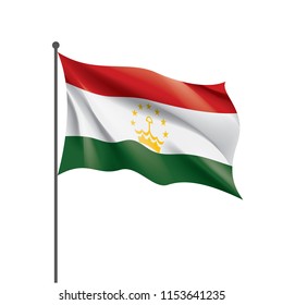 Tajikistan flag, vector illustration on a white background