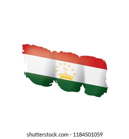 Tajikistan flag, vector illustration on a white background.