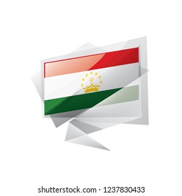 Tajikistan flag, vector illustration on a white background
