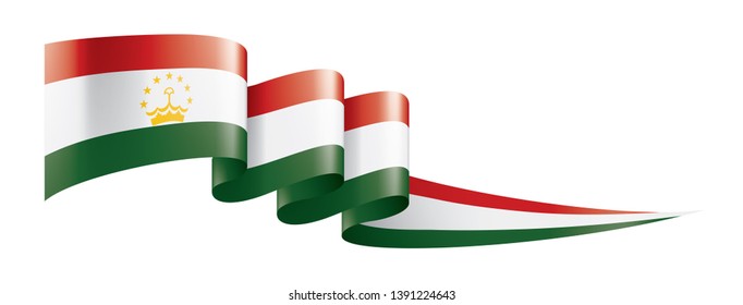 Tajikistan flag, vector illustration on a white background