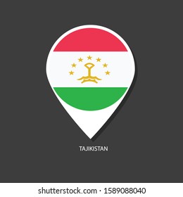 Tajikistan flag Vector marker with flags.