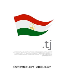 Bandera de Tayikistán. Cartel nacional de diseño estilizado vectorial sobre fondo blanco. Bandera tayika pintada con pinceladas abstractas, dominio tj, lugar para texto. Cartel patriótico del estado de tayikistán, cubierta