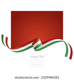 Tajikistan flag vector. World flags and ribbons. Tajikistani flag ribbon on abstract color background