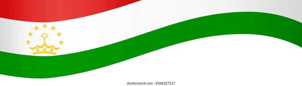 Tajikistan flag wave isolated on png or transparent background vector illustration.