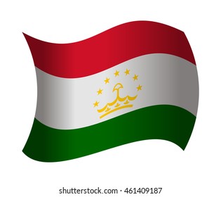 tajikistan flag waving in the wind