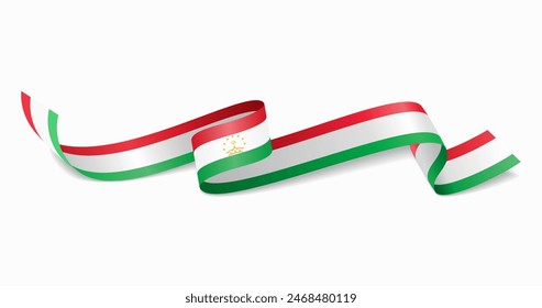 Tajikistan flag wavy abstract background. Vector illustration.