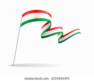 Tajikistan flag wavy background layout. Vector illustration.