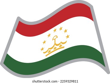 Tajikistan fluttering national flag illustration vector material