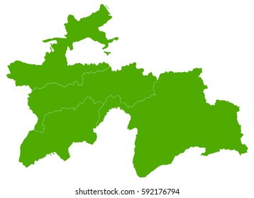 Tajikistan green map