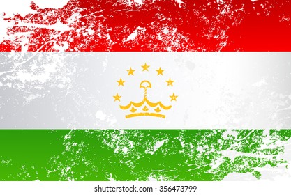 Tajikistan Grunge Texture Flag. Grunge effect can be cleaned easily.