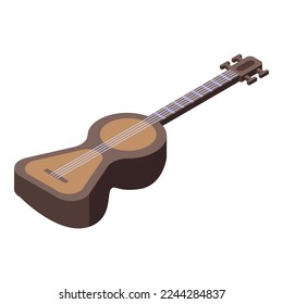 Tajikistan guitar icon isometric vector. Travel city. Capital country