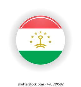 Tajikistan icon circle isolated on white background. Dushanbe icon vector illustration