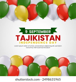 Tajikistan Independence Day background with balloon illustration