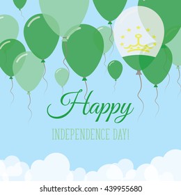 Tajikistan Independence Day Flat Patriotic Card. Happy National Day Tajikistan Vector Patriotic card. Flying Rubber Balloons in Colors of the Tadzhik Flag.