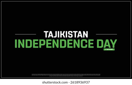 TAJIKISTAN Independence Day on a black background, Vector design of Independence Day of TAJIKISTAN, Typographic Design of TAJIKISTAN National Day, Flag typography of TAJIKISTAN
