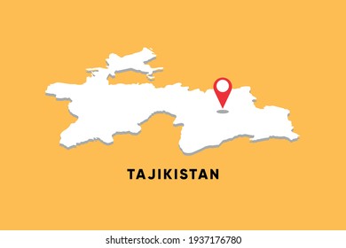 Tajikistan Isometric map with location icon vector illustration design