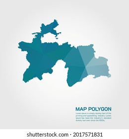 Tajikistan Map Abstract geometric rumpled triangular low poly style gradient graphic on white background