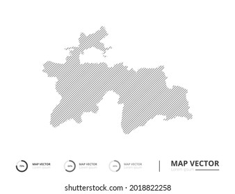 Tajikistan map abstract line gray on white background vector for presentation. Creative concept for infographic.