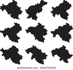 Tajikistan map black silhouette vector style with white background