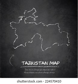 Tajikistan map blackboard chalkboard vector