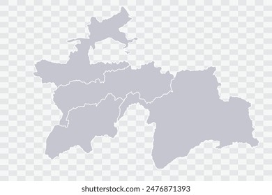 Tajikistan Map Cloud Color on White Background quality files Png