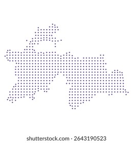 Tadschikistan Karte gepunktetes Muster Design violetter Kreis