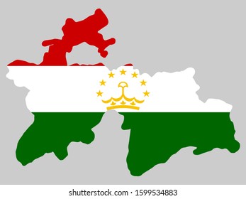 Tajikistan Map flag Vector illustration eps 10