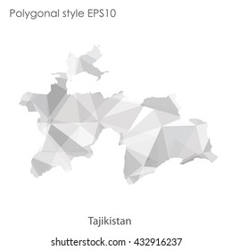 Tajikistan map in geometric polygonal style.Abstract gems triangle,modern design background.