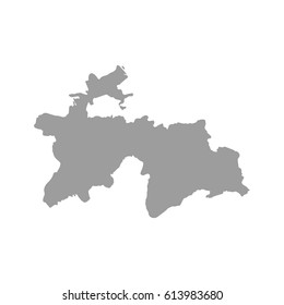 Tajikistan map in gray on a white background