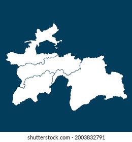 Tajikistan map High Detailed on green background. white color . Abstract design vector illustration eps 10