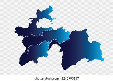 Tajikistan Map indigo Color on White Background quality files png
