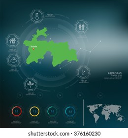 TAJIKISTAN  map infographic