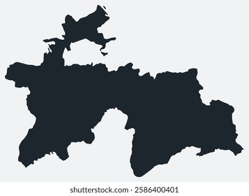 Tajikistan map. Just a simple border map. Shape of the country. Flat blank Tajikistan outline. Vector boundary illustration.