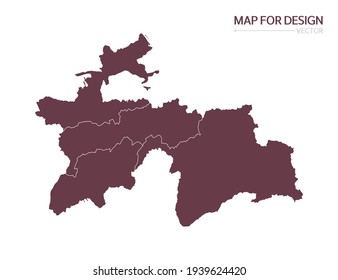 Tajikistan map on white background vector illustration.