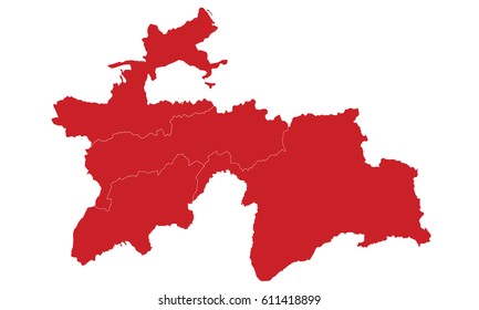 Tajikistan map red color