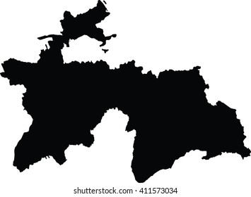 Tajikistan map vector