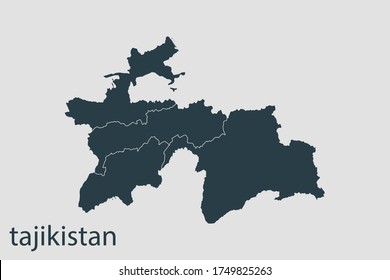 tajikistan map vector, Abstract design vector illustration Eps 10. Navy color.High Detailed on white background.