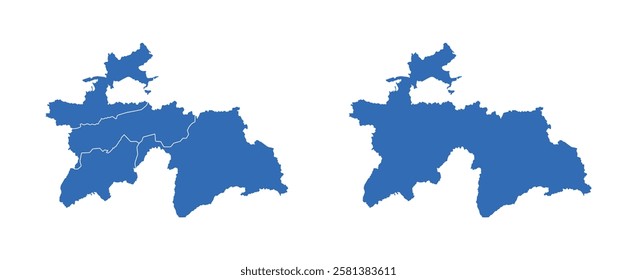 Tajikistan Map vector icon. Minimalistic Colorful Map of Tajikistan.