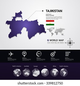Tajikistan Map vector illustration