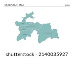 Tajikistan map vector illustration on white background. Map have all province and mark the capital city of Tajikistan. 