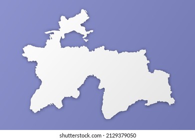 Tajikistan Map - World map International vector template with paper style including shadow and white color on purple background for design, infographic, banner - Vector illustration eps 10