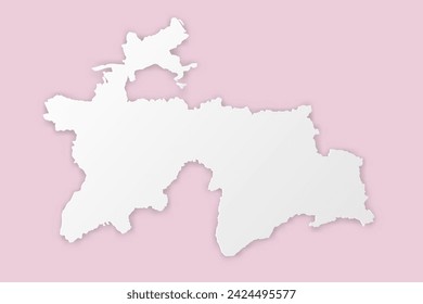 Tajikistan Map - World map International vector template with paper cut style including shadow and white color on pink background for design, education, website - Vector illustration eps 10 Map