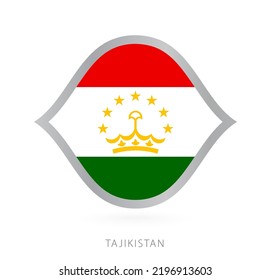 Tajikistan National Team Flag In Style For International Basketball Competitions. Vector Sign.